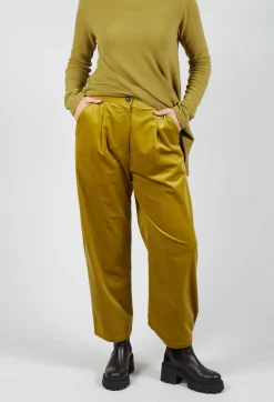 Straight Leg Ribbed Trouser in Cedro