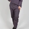 Straight Leg Trousers in Melanzana