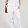 Straight Leg Trousers in White