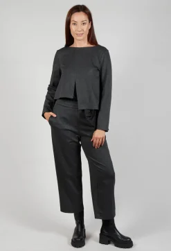Straight Leg Trousers in Antracite Melange