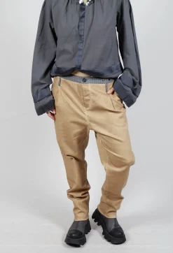 Straight Leg Trousers in Beige