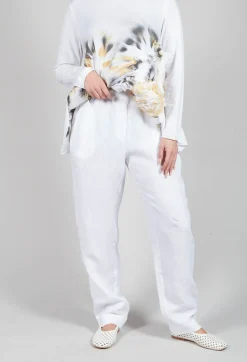 Straight Leg Trousers in White