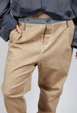 Straight Leg Trousers in Beige