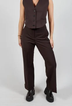 Straight Leg Trousers with Feature Hems in Java
