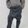 Straight Leg Utility Trousers in Coal Cloud