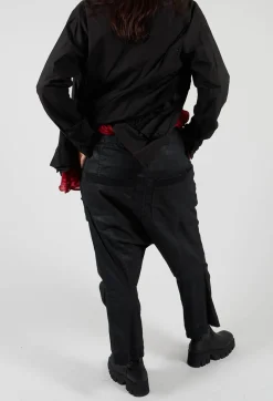 Straight Leg Utility Trousers in Black