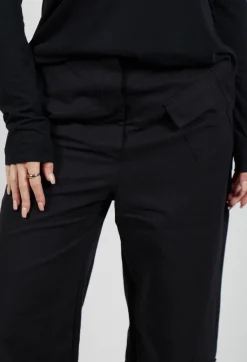 Straight Leg Utility Trousers in Black