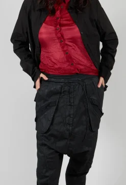 Straight Leg Utility Trousers in Black