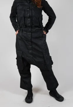 Straight Leg Utility Trousers in Black