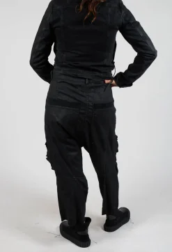Straight Leg Utility Trousers in Black