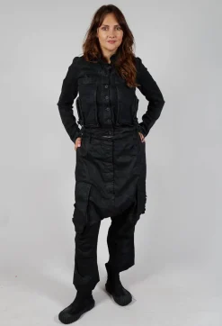 Straight Leg Utility Trousers in Black