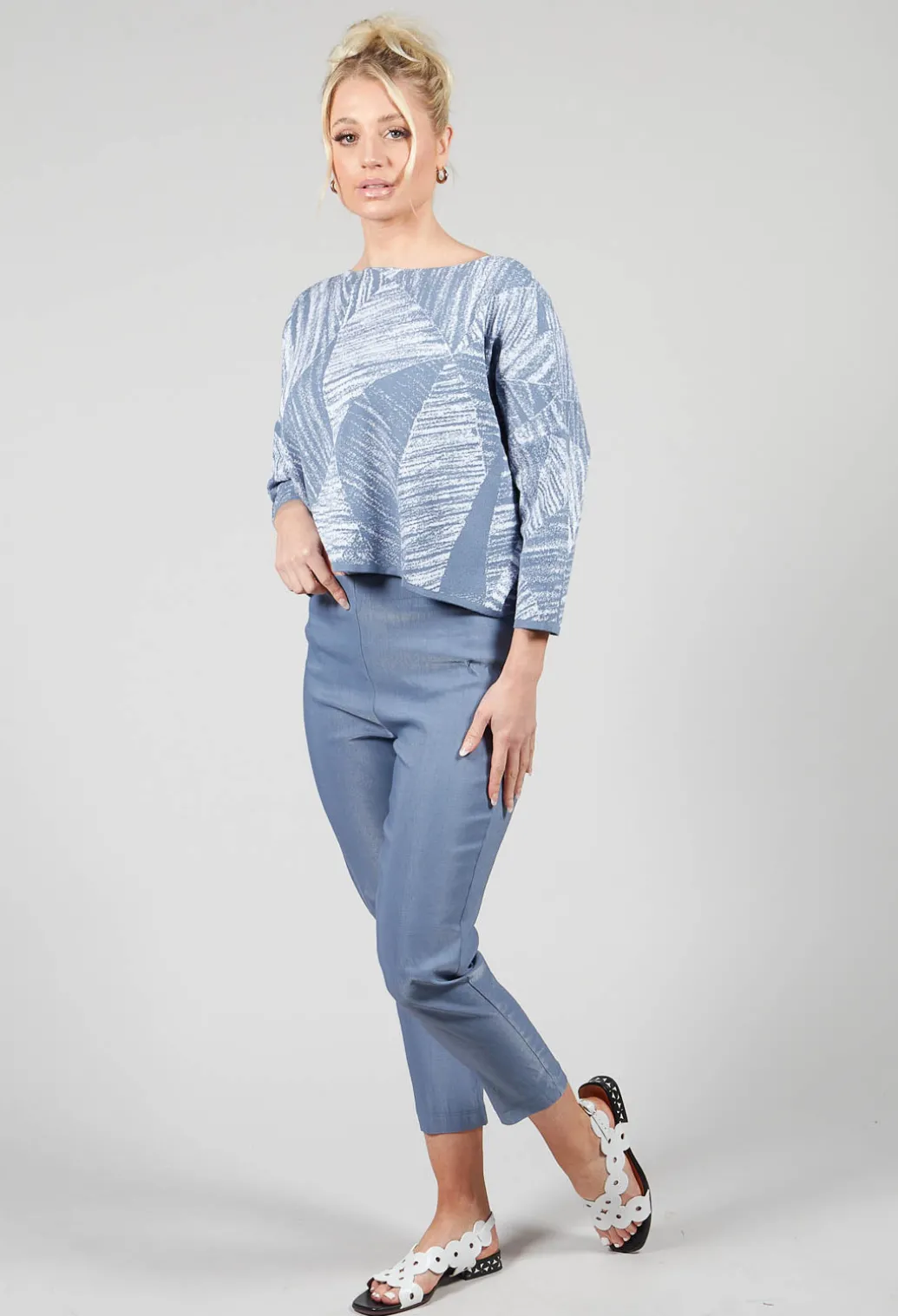 Straight Leggings in Steel Blue