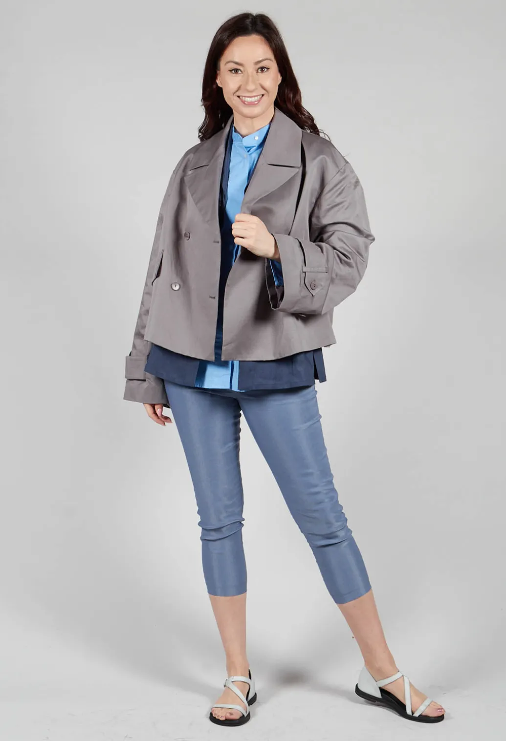 Straight Leggings in Steel Blue