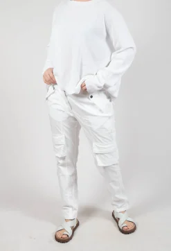 Straight-Leg Trousers with Cargo Pockets in Semi Bleach