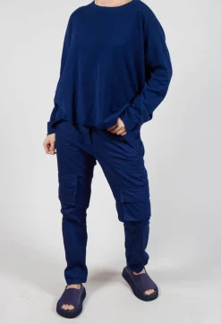 Straight-Leg Trousers with Cargo Pockets in Ocean