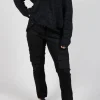 Straight-Leg Trousers with Cargo Pockets in Black