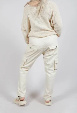 Straight-Leg Trousers with Cargo Pockets in Greige