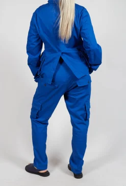Straight-Leg Trousers with Cargo Pockets in Royal