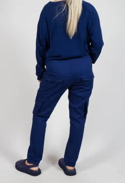 Straight-Leg Trousers with Cargo Pockets in Ocean