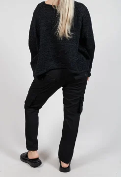 Straight-Leg Trousers with Cargo Pockets in Black