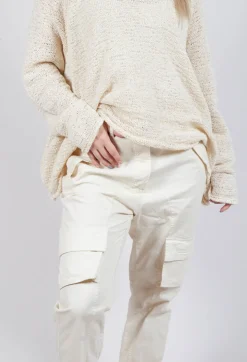 Straight-Leg Trousers with Cargo Pockets in Greige