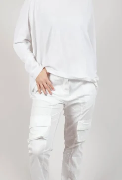 Straight-Leg Trousers with Cargo Pockets in Semi Bleach
