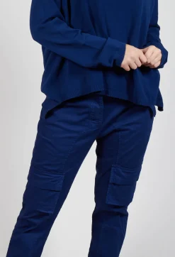 Straight-Leg Trousers with Cargo Pockets in Ocean