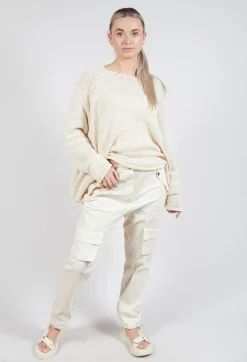 Straight-Leg Trousers with Cargo Pockets in Greige