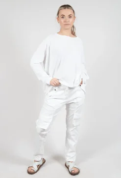 Straight-Leg Trousers with Cargo Pockets in Semi Bleach