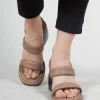 Strappy Heeled Sandals in Taupe