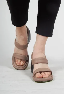 Strappy Heeled Sandals in Taupe