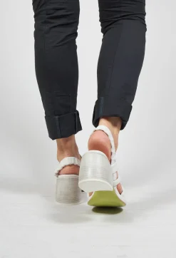 Strappy Heeled Sandals in Gesso
