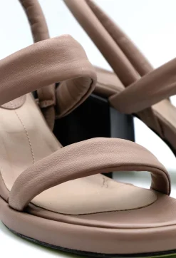 Strappy Heeled Sandals in Taupe