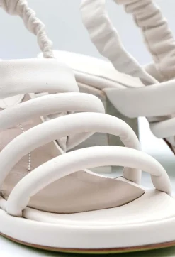 Strappy Heeled Sandals in Gesso