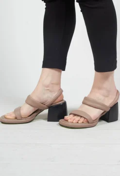 Strappy Heeled Sandals in Taupe