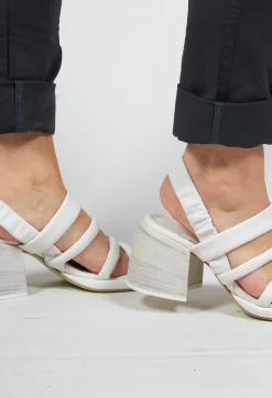 Strappy Heeled Sandals in Gesso