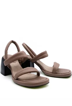 Strappy Heeled Sandals in Taupe