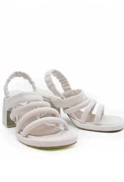 Strappy Heeled Sandals in Gesso
