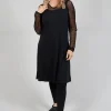 Strappy Jersey Dress in Black
