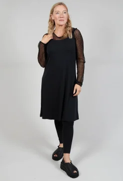Strappy Jersey Dress in Black