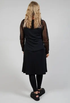 Strappy Jersey Dress in Black