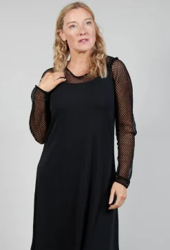 Strappy Jersey Dress in Black