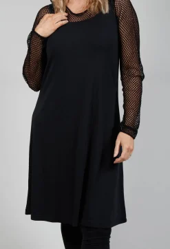 Strappy Jersey Dress in Black