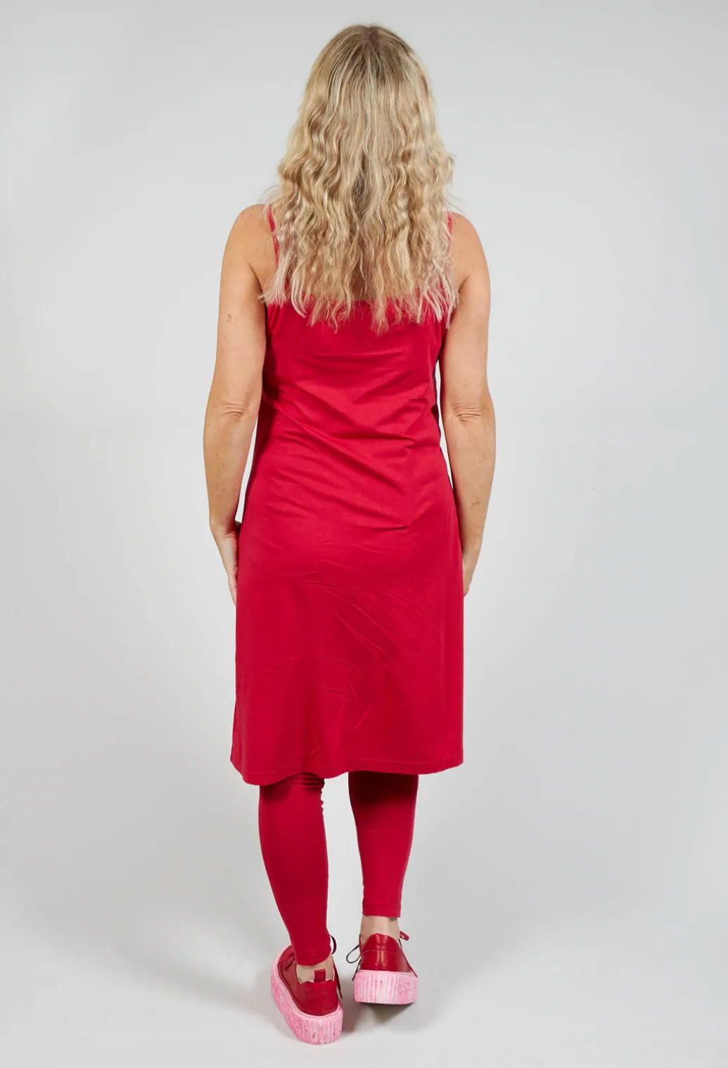 Strappy Jersey Dress in Chili