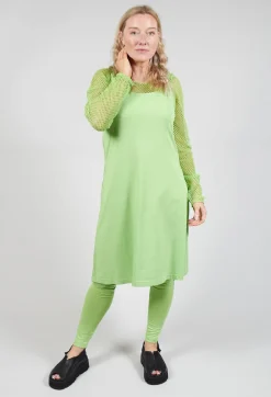 Strappy Jersey Dress in Lime