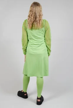 Strappy Jersey Dress in Lime