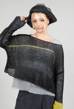 Straw Woven Hat in Original Black