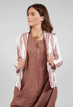 Streaked Summer Jacket in Naturale / Brick