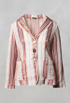 Streaked Summer Jacket in Naturale / Brick