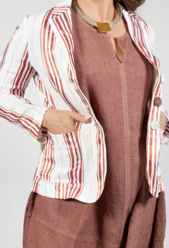 Streaked Summer Jacket in Naturale / Brick
